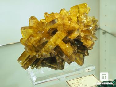Барит. Друза кристаллов барита. Образец сфотографирован на выставке Mineralientage Munchen 2018 (Мюнхен, Германия)