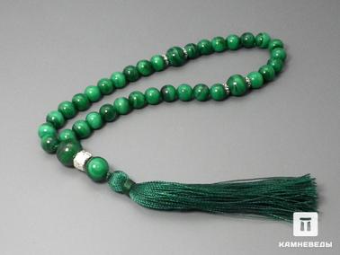 Малахит. Чётки из малахита, 33 бусины