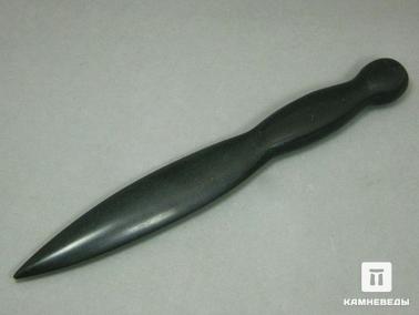 Шунгитовый сланец. Нож из шунгитового сланца, 21,5х2,6х1,6 см