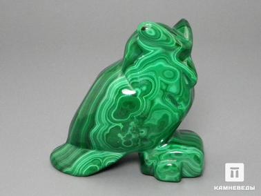 Малахит. Филин, фигурка из малахита 4,8х4,5х2,3 см