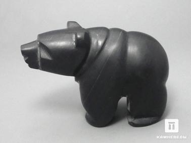 Шунгитовый сланец. Медведь из шунгитового сланца, 9,2х6,7х4,6 см