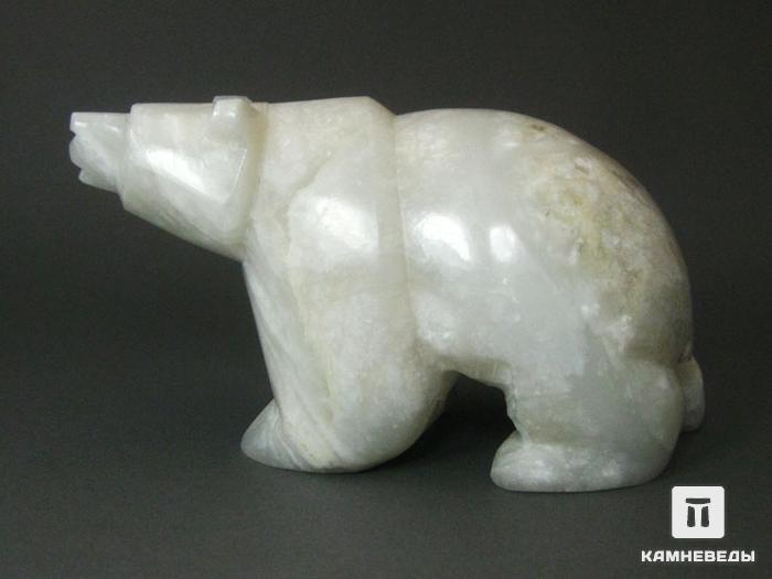 Медведь из нефрита белого, 11,7х6,8х5,5 см, 23-61/8, фото 1