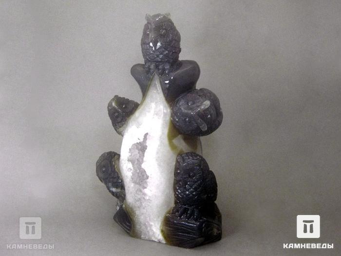 Совы из агата с жеодой кварца, 23-135/3, фото 2