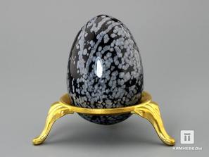 Яйцо из обсидиана снежного, 5 см