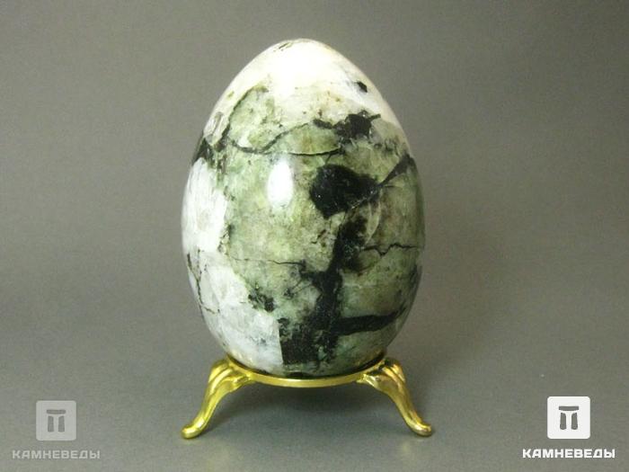 Яйцо из фенакита с хризобериллом и флогопитом, 8,5х6 см, 22-84, фото 2