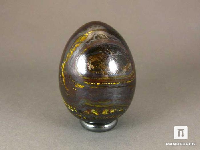 Яйцо из джеспилита с гематитом и тигровым глазом, 5,8 см, 22-49/3, фото 1