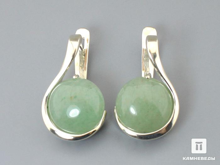 Серьги «Мелодия» с авантюрином зеленым, 41-109/1, фото 1