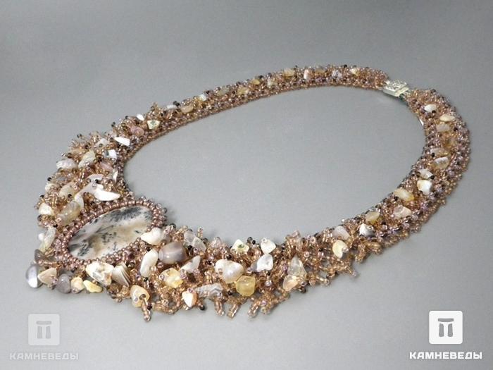 Ожерелье с камнем агат, длина 44 см, ширина 1,7-4,3 см, 46-88/32, фото 3