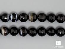 Бусины из чёрного агата (чёрного оникса), 48 шт. на нитке, 8 мм, огранка