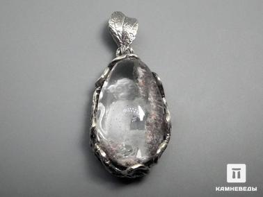 Горный хрусталь, Кварц. Кулон из горного хрусталя (кварца) «Аквариум» с инталией в оправе