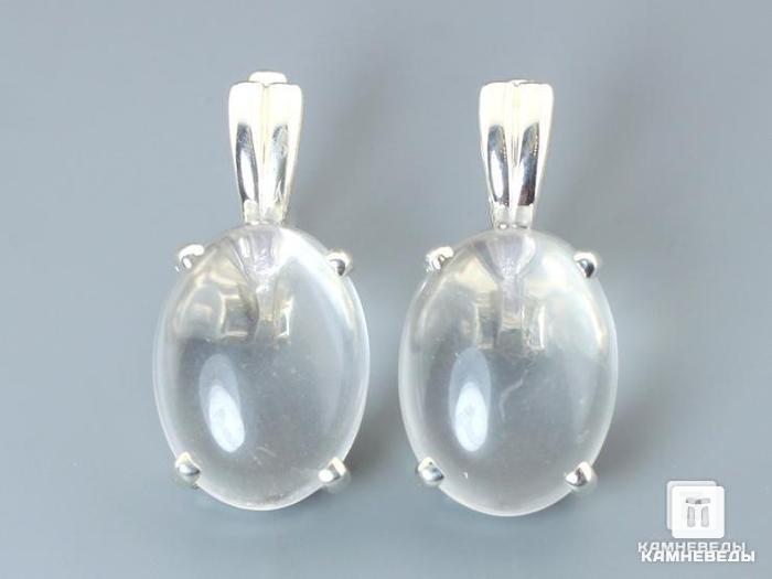 Серьги «Овал» с горным хрусталём (кварцем), 41-84/1, фото 1