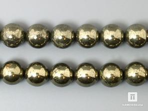 Бусины из пирита, 37-41 шт. на нитке, 10-11 мм