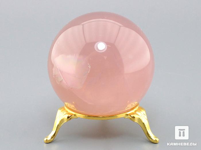 Шар из розового кварца с астеризмом, 58 мм, 21-60/4, фото 1