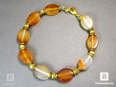 Сердолик. Браслет из сердолика, размер бусин 1,4х1 см