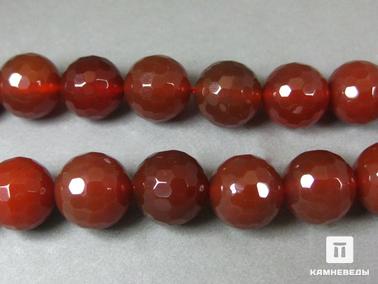 Сердолик. Бусины из сердолика (огранка), 32 шт. на нитке, 12 мм
