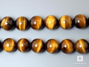 Бусины из тигрового глаза, 36-40 шт. на нитке, 10-11 мм