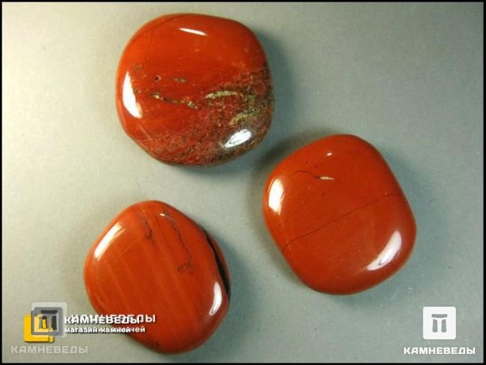 Яшма красная, галька плоская, 4х4,5 см, 12-77/2, фото 2