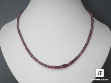 Рубеллит, Турмалин. Бусы из розового турмалина, размер бусин 3-4 мм