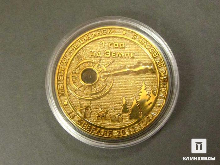 Медаль "1 год на Земле", содержит фрагмент метеорита, 13-2, фото 1