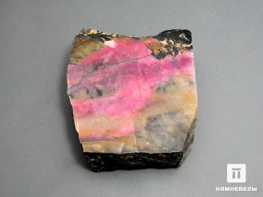 Родонит. Родонит, полированный срез 6х5,6х1,8 см