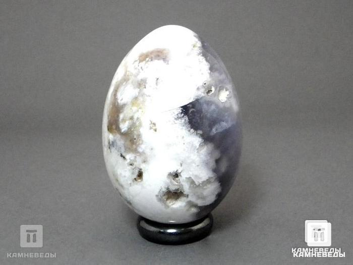 Яйцо из халцедона голубого, 5,3х3,8 см, 22-108, фото 2