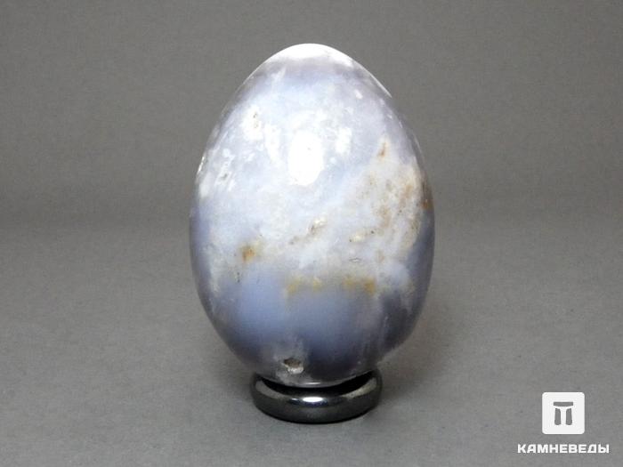 Яйцо из халцедона голубого, 5,3х3,8 см, 22-108, фото 1