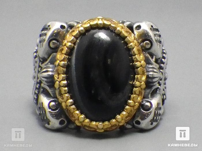 Перстень «Искуситель» с агатом черным, 44-78/1, фото 2