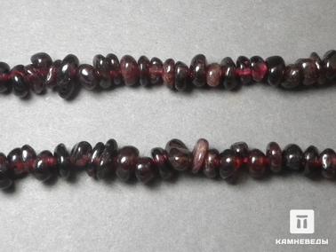 Альмандин, Гранат. Бусины из альмандина (граната), 62 шт. на нитке, галтовка 4-8 мм