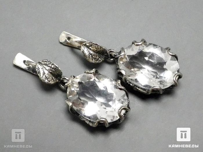 Серьги с горным хрусталём (кварцем), огранка, 41-84/12, фото 2