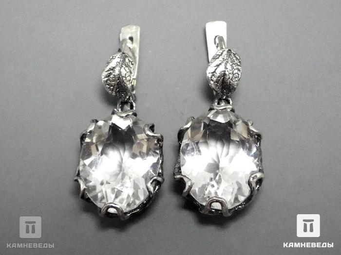 Серьги с горным хрусталём (кварцем), огранка, 41-84/12, фото 3