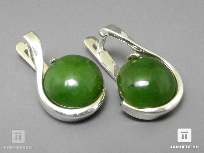 Серьги «Мелодия» с нефритом, 41-83/7, фото 2