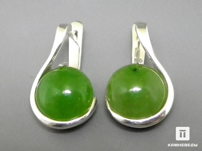 Серьги «Мелодия» с нефритом, 41-83/7, фото 1