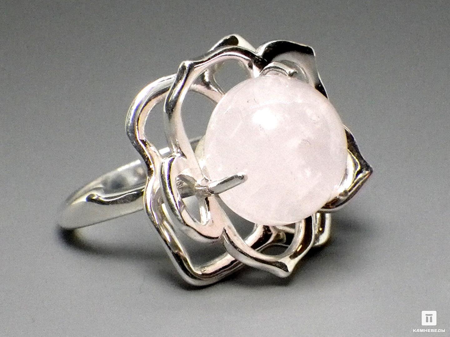 Кольцо «Роза» с розовым кварцем, 44-42/78, фото 1