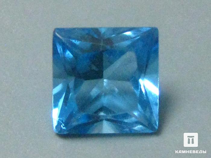 Топаз голубой, огранка 0,8 ct, размер 5х5х3,5 мм, 9-38/55, фото 1