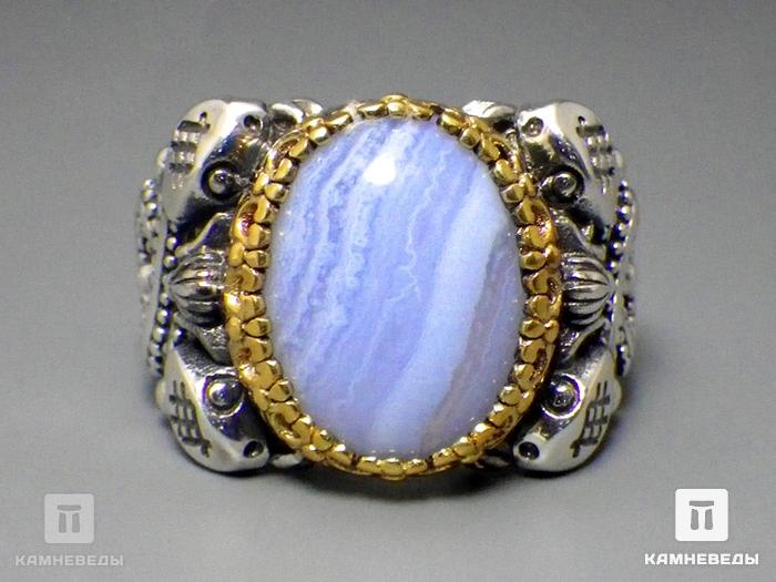 Перстень «Искуситель» с голубым агатом (сапфирин), 44-78/19, фото 2