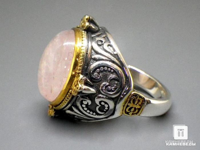 Кольцо «Византия» с розовым кварцем, 44-42/11, фото 2