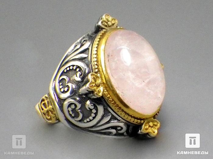 Кольцо «Византия» с розовым кварцем, 44-42/11, фото 1