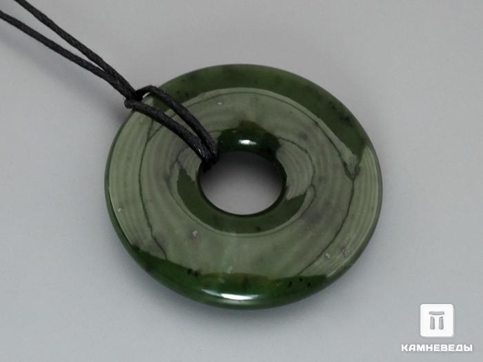 Кулон диск из нефрита зеленого, 40-99/17, фото 1
