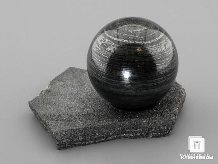 Шар из спекулярита (гематит) на подставке, 54 мм, 21-212, фото 2