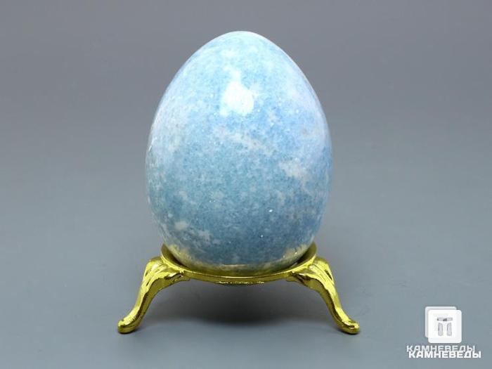 Яйцо из виолана (голубой диопсид), 6,6х4,9 см, 22-90/6, фото 1