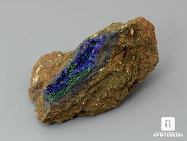 Азурит, Малахит. Азурит с малахитом на породе, 5,4х3,3х2,9 см