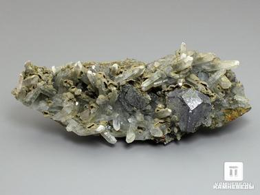 Галенит, Сфалерит, Кварц. Галенит со сфалеритом и кварцем, 10,8х4,3х4 см
