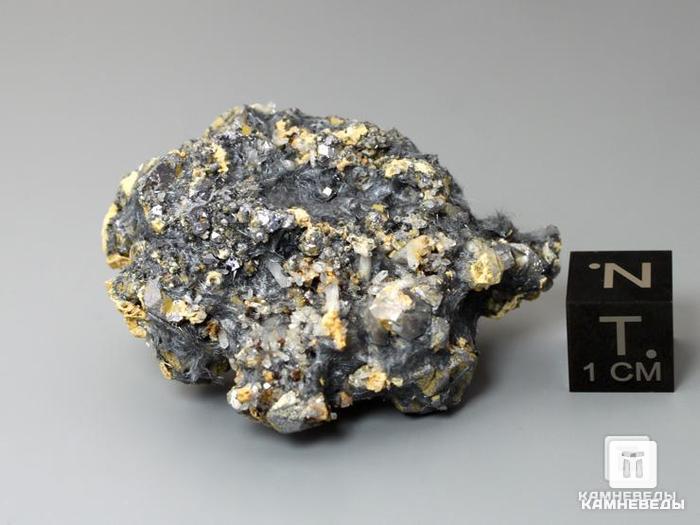 Буланжерит с галенитом и кальцитом, 4,5х3,4х2,3 см, 10-150/20, фото 3