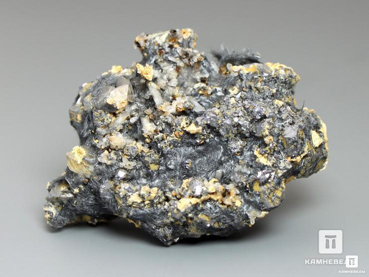 Буланжерит с галенитом и кальцитом, 4,5х3,4х2,3 см, 10-150/20, фото 1