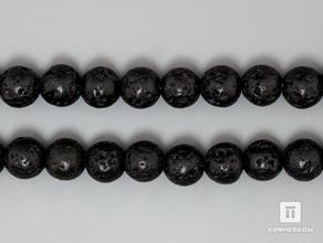 Бусины из пемзы (лавы), 61-65 шт. на нитке, 6-7 мм