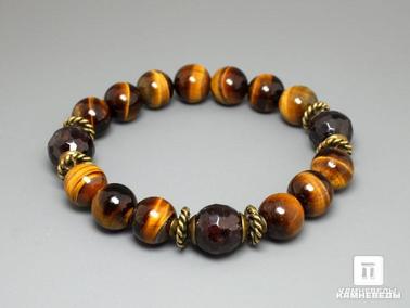 Альмандин, Гранат, Тигровый глаз. Браслет из тигрового глаза и граната