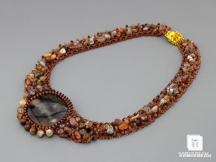 Ожерелье с агатом дендритовым, 46-88/110, фото 2