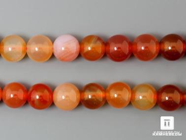 Сердолик. Бусины из сердолика, 48 шт. на нитке, 8-9 мм