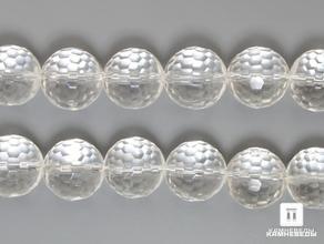 Бусины из горного хрусталя (кварца) огранка, 10 шт. на нитке, 12 мм (10 шт.)