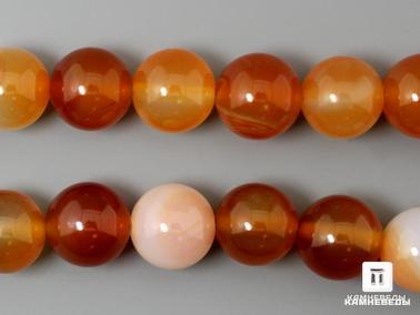 Сердолик. Бусины из сердолика,10 шт. на нитке, 12-13 мм